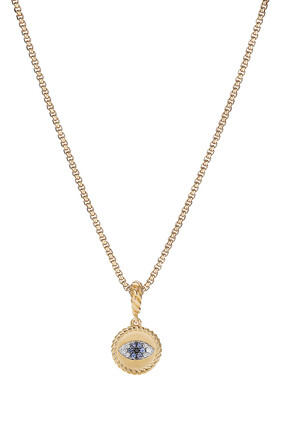 Cable Collectibles Evil Eye Necklace, 18k Yellow Gold with Diamonds & Sapphires